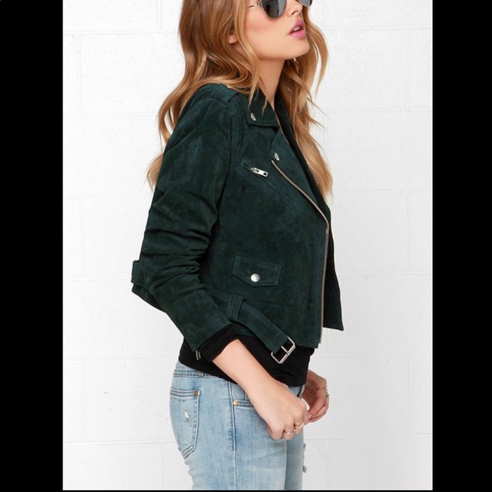Lulus Green Suede Jacket